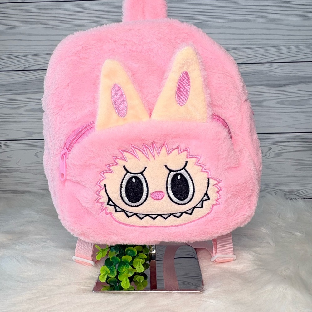 Pink Labubu Plush Backpack - Picture 2 of 10